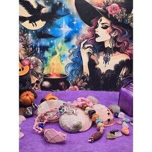 Rose Quartz Crystal Triple Moon Goddess Hanging Accessory